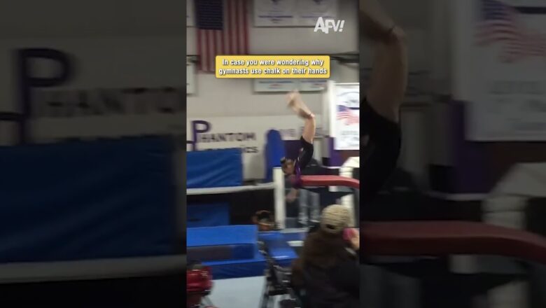 In case you were wondering why gymnasts use chalk on their hands