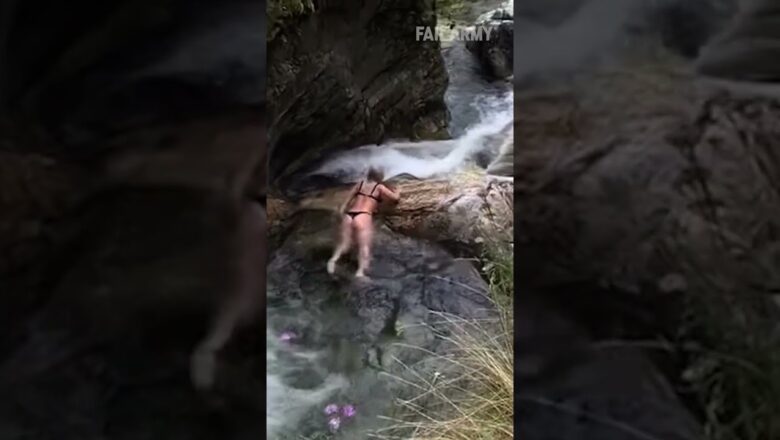 Mom tended to get lost doing triathlons #waterfall #nature #travel #fail #shorts