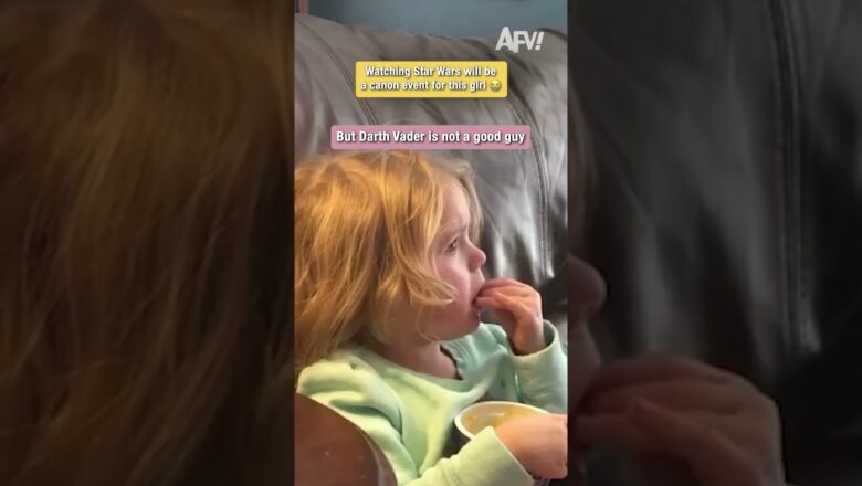 This kid’s reaction to Darth Vader is everything 🥺 #starwars #afv