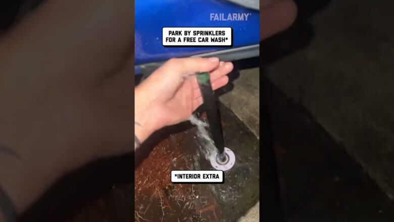 careful that’s recycled wastewater 😩 🤣 #carfails #parkingfail #badparking #humor #fail