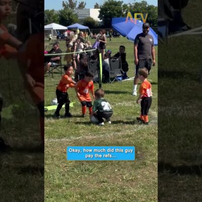 Did this kid just bribe the ref? 😂⚽ #soccer #funny #kids