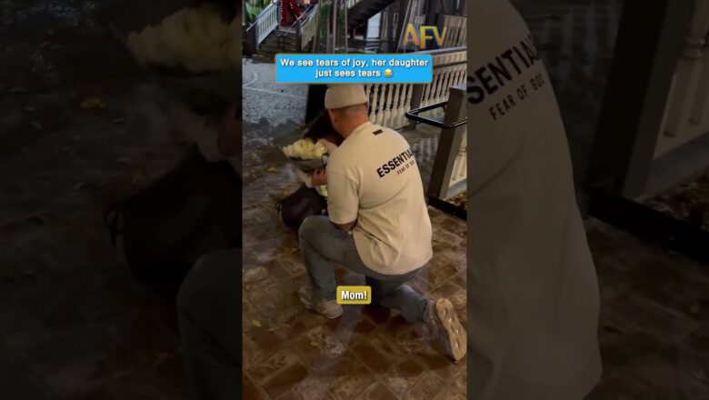 She thought her mom was crying for real! 😭❤️ #proposal #heartwarming #family