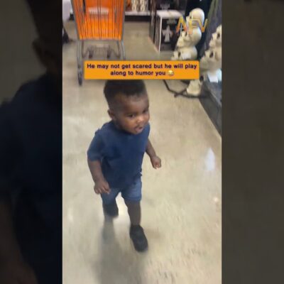 This kid was not scared of the Halloween store at all 🎃 #shorts #funny