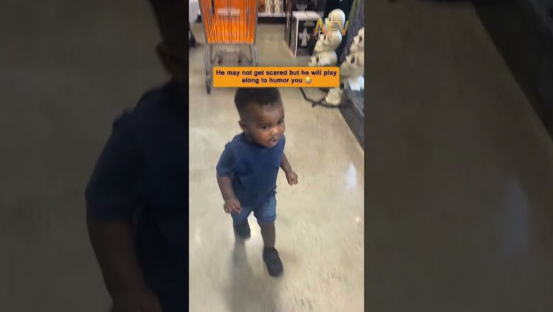 This kid was not scared of the Halloween store at all 🎃 #shorts #funny