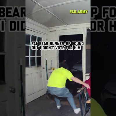 Trust me you do NOT want to anger a fat bear #fatbearweek #bears #bearattack #securitycamera #fail