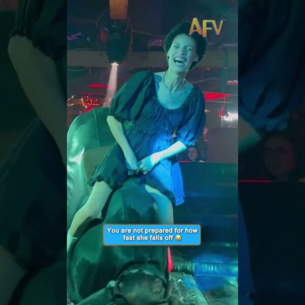 You are not prepared for how fast she falls off 😂